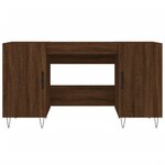 Bureau table poste de travail meuble d'ordinateur informatique étude chêne 140 x 50 x 75 cm bois d'ingénierie brun 02_0023611
