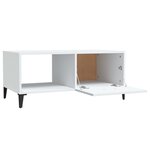 vidaXL Table basse blanc 90x50x40 cm bois d'ingénierie