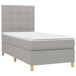 vidaXL Sommier à lattes de lit et matelas et LED Gris clair 80x200cm