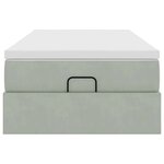 vidaXL Cadre de lit ottoman et matelas gris clair 90x190 cm velours