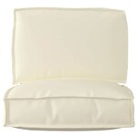 vidaXL Set de coussins de palette 2 Pièces Crème Tissu Oxford