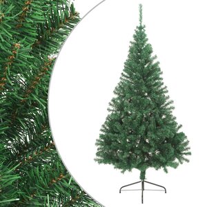 vidaXL Sapin de Noël artificiel moitié avec support vert 240 cm PVC