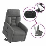 vidaXL Fauteuil inclinable électrique gris foncé tissu microfibre