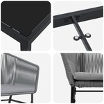 vidaXL Set de Salle à Manger de Jardin de 5 Pièces avec Coussins Gris Poly Rattan