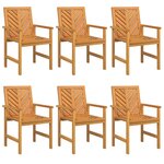 vidaXL Chaises de jardin 6 Pièces Marron 59 x 62.5 x 89 cm