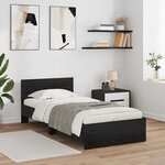 vidaXL Cadre de lit Chêne noir 90 x 190 cm Bois d'ingénierie