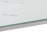 vidaXL Table console argenté acier inoxydable et verre trempé