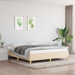 vidaXL Cadre de lit Crème 180 x 200 cm Tissu