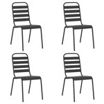 vidaXL Ensemble à manger de jardin 5 Pièces anthracite acier