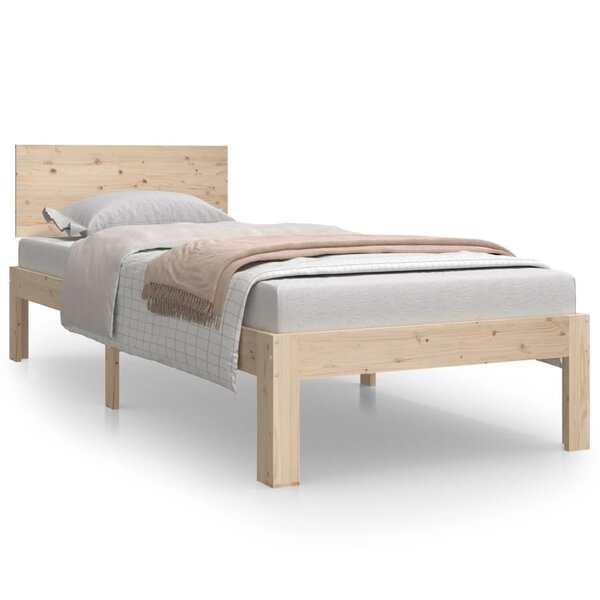 vidaXL Cadre de lit bois massif 75x190 cm petit simple