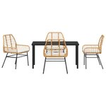 vidaXL Ensemble de salle à manger de jardin 5 pièces avec coussins Marron Poly Rattan