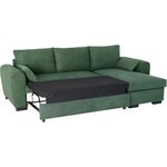 Canapé d'angle convertible réversible MAX - Méridienne avec coffre - Tissu vert foret - 240 x 143 x 85 cm