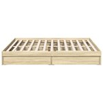 vidaXL Cadre de lit avec tiroirs sans matelas chêne sonoma 180x200 cm