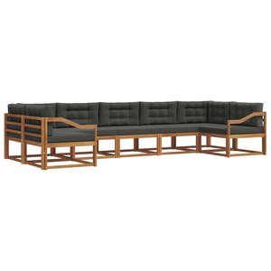 vidaXL Ensemble de canapés d'extérieur 7 pc Naturel et Anthracite