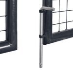 vidaXL Portail en maille de jardin Acier galvanisé 289x75 cm Gris