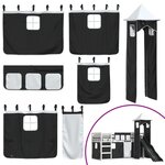 vidaXL Lit superposé sans matelas avec toboggan blanc noir 80x200 cm