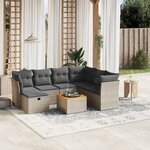 vidaXL Salon de jardin 8 Pièces avec coussins gris résine tressée