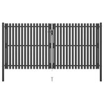vidaXL Portail de clôture de jardin Acier 4x2 25 m Anthracite