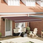 vidaXL Store banane manuel rétractable – marron  400 x 300 cm