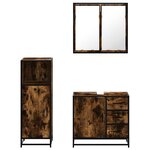 vidaXL Ensemble de meubles de salle de bain 3 Pièces Chêne fumé
