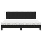 vidaXL Lit avec matelas noir 180x200 cm tissu