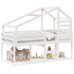 vidaXL Lit haut sans matelas blanc 90x200 cm bois de pin massif