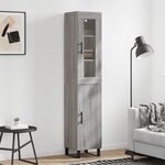 vidaXL Buffet haut Sonoma gris 34 5x34x180 cm Bois d'ingénierie