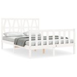 vidaXL Cadre de lit sans matelas blanc 120x200 cm bois de pin massif
