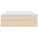 vidaXL Lit avec rangement et matelas Crème 140 x 200 cm Polyester