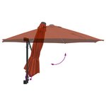 vidaXL Parasol de terrasse Terracotta Cadre en aluminium  toile en polyester