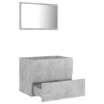 vidaXL Ensemble de meubles de salle de bain 2 Pièces gris béton