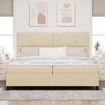 vidaXL Lit à ressorts avec matelas crème 200x200 cm en tissu