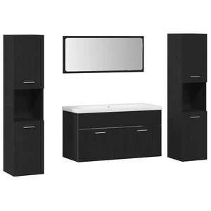 vidaXL Ensemble de meubles de salle de bain 5 Pièces Chêne noir