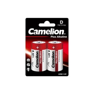 Pack 2 piles Plus Alcaline LR20 D 21000mA CAMELION