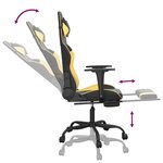 vidaXL Chaise de jeu de massage avec repose-pied Noir&Doré Similicuir