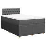vidaXL Sommier à lattes de lit avec matelas gris foncé 120x190cm tissu