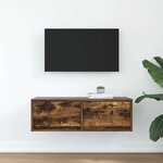 vidaXL Meuble TV chêne fumé 80x31x25 5 cm bois d'ingénierie