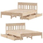vidaXL Cadre de lit sans matelas 135x190 cm bois de pin massif