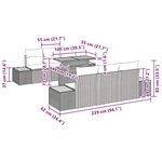 vidaXL Ensemble de salle à manger pour jardin 7 Pièces Beige  Gris