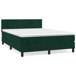 vidaXL Sommier à lattes de lit et matelas Vert foncé 140x200cm Velours