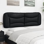 vidaXL Coussin de tête de lit noir 160 cm similicuir