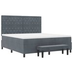 vidaXL Lit à ressorts avec matelas Gris foncé 180 x 200 cm Velours