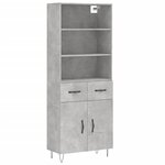 vidaXL Buffet haut Gris béton 69 5x34x180 cm Bois d'ingénierie