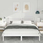 vidaXL Cadre de lit avec tête de lit Blanc 160 x 220 cm Pin massif