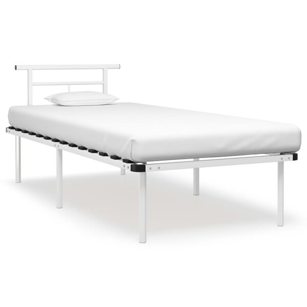 vidaXL Cadre de lit sans matelas blanc métal 90x200 cm