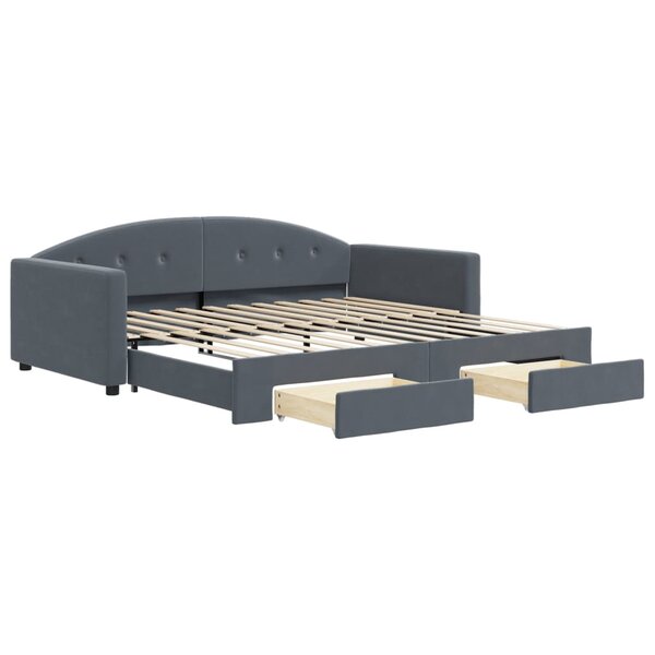 vidaXL Lit de jour avec gigogne et tiroirs sans matelas 100x200 cm