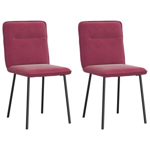 vidaXL Chaises à manger lot de 2 Rouge bordeaux Velours