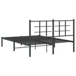 vidaXL Cadre de lit métal avec tête de lit noir 140x200 cm