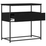 Table Console vidaXL Noir Chêne 75x40x75 cm Bois manufacturé et Acier