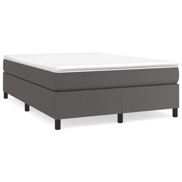 vidaXL Sommier à lattes de lit avec matelas Gris 140x200 cm Similicuir